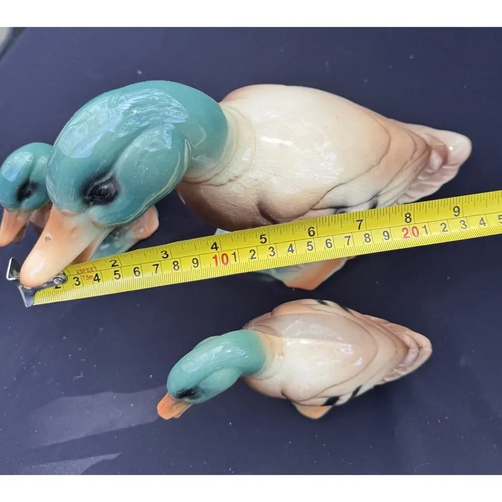 Vintage Royal Copley Windsor Mallard Duck Set of 3 Ceramic Figurine Mid Century